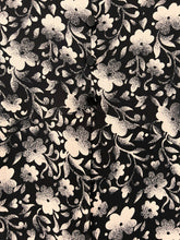 Load image into Gallery viewer, Vintage 90's Black & Grey Floral Silk Midi Dress (L-XL)