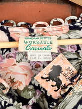 Load image into Gallery viewer, Vintage 90's Pastel and Navy Rose Floral Midi Dress (M-L)