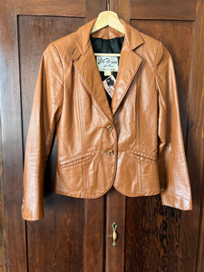 Vintage 70's Caramel Leather Jacket (XS)