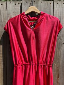 Vintage 70's Red Disco Style Midi Dress