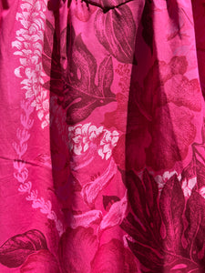 Vintage 80's Hot Pink Hawaiian Floral MuMu (XL)