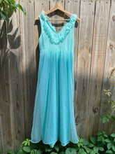 Load image into Gallery viewer, 60&#39;s Teal Sleeveless Full Length Negligee/Dress