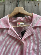 Load image into Gallery viewer, Vintage 80&#39;s Pink &amp; White Stripe, Ace of Hearts Shirt &amp; Skirt Set (Large)