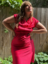 Load image into Gallery viewer, Vintage 70&#39;s Red Disco Style Midi Dress