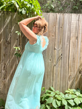 Load image into Gallery viewer, 60&#39;s Teal Sleeveless Full Length Negligee/Dress