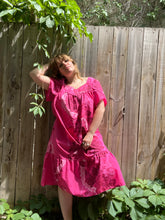 Load image into Gallery viewer, Vintage 80&#39;s Hot Pink Hawaiian Floral MuMu (XL)