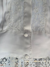 Load image into Gallery viewer, Vintage 80&#39;s White (Lace/Pintuck/Beaded) Balloon Sleeve Blouse (L)