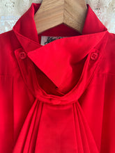 Load image into Gallery viewer, Vintage 80&#39;s Red Blouse with Detachable Cravat Neck Scarf (L)