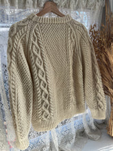 Load image into Gallery viewer, Vintage 70&#39;s Irish Fisherman Knit Cream Wool Sweater