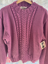 Load image into Gallery viewer, Vintage 80&#39;s Wool, Hand Knit Mauve Sweater