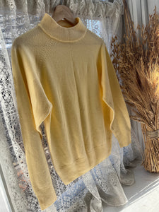 Vintage 80's Baby Yellow Acrylic Knit Sweater