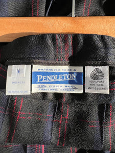 Vintage 80's 100% Wool Plaid Pendleton Pleated Skirt