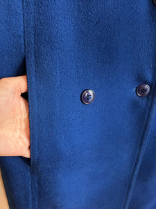 Vintage 80's Lapis Blue Wool Coat