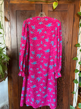 Load image into Gallery viewer, Vintage 80&#39;s Hot Pink, Poet Sleeved Floral Tunic Dress