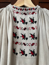Load image into Gallery viewer, RARE! 1930&#39;s Homespun Hemp Linen Red Embroidered Slavic Folk Dress (Vyshyvanka)