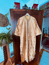 Load image into Gallery viewer, Vintage 60&#39;s Gold Metallic Jacquard Kaftan Coat/Dress