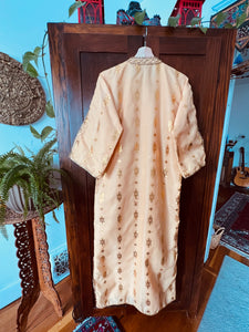 Vintage 60's Gold Metallic Jacquard Kaftan Coat/Dress