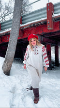 Load image into Gallery viewer, RARE! 1930&#39;s Homespun Hemp Linen Red Embroidered Slavic Folk Dress (Vyshyvanka)