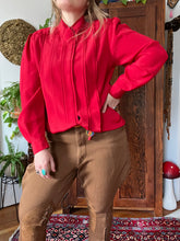 Load image into Gallery viewer, Vintage 80&#39;s Red Statement Blouse (Medium)