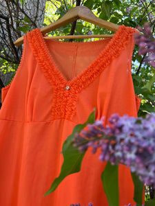 Vintage 60's Persimmon Babydoll Slip Dress/Nighty (XXL)
