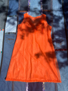 Vintage 60's Persimmon Babydoll Slip Dress/Nighty (XXL)