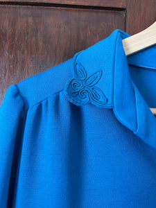 Vintage 70's Sky Blue Mid-Length Tunic Dress (Large)