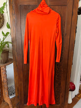 Load image into Gallery viewer, RARE Vintage 70&#39;s One of a Kind Orange Cowl Neck Tunic Dress (Medium)