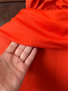 RARE Vintage 70's One of a Kind Orange Cowl Neck Tunic Dress (Medium)