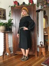 Load image into Gallery viewer, RARE COUTURE Vintage 80&#39;s Mary McFadden Black Silk Dress