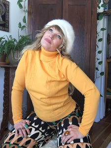 Vintage 60's Saffron Beatnik Turtleneck (S-M)