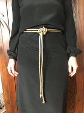Load image into Gallery viewer, RARE COUTURE Vintage 80&#39;s Mary McFadden Black Silk Dress