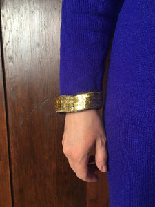 Vintage 80's Royal Purple Knit and Gold Sequin Dress