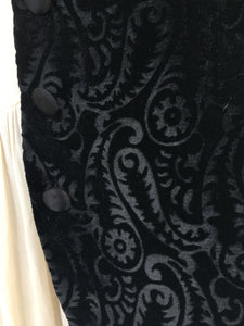 Up-Cycled One-of-a-Kind Black Velvety Paisley Vintage Banjara Textile Waistcoat