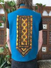 Load image into Gallery viewer, Up-Cycled One-of-a-Kind Turquoise Wool Vintage Banjara Textile Vest