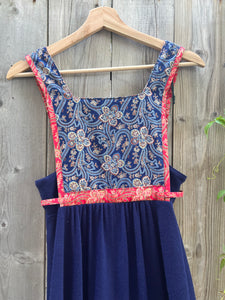 Vintage 70's Pinafore Style Sleeveless Prairie Dress (XXS)