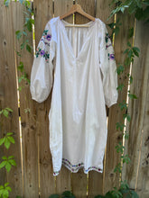 Load image into Gallery viewer, RARE! 1930&#39;s Homespun Cotton Colourful Floral Embroidered Slavic Dress (Vyshyvanka)