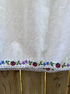RARE! 1930's Homespun Cotton Colourful Floral Embroidered Slavic Dress (Vyshyvanka)