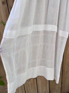 Antique 1920's White Cotton Batiste Embroidered Lawn Dress