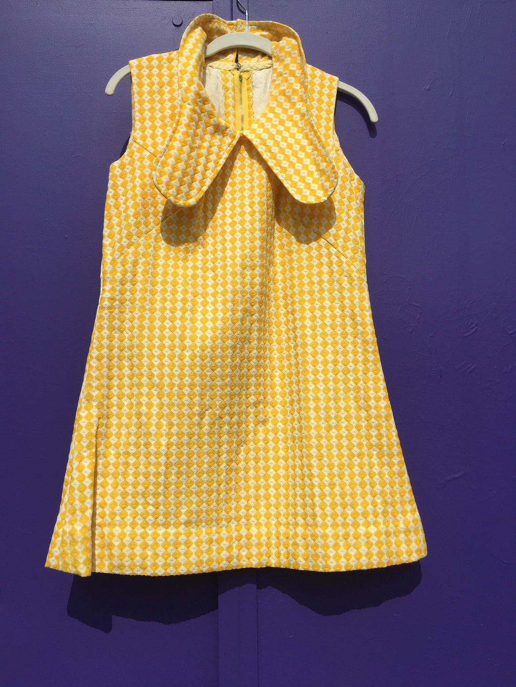Vintage 60's Go-Go Yellow Mellow Mod Mini Dress (S)