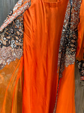 Load image into Gallery viewer, Vintage 90&#39;s Orange Silk, Embroidered Caftan Duster
