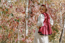 Load image into Gallery viewer, Vintage 30&#39;s Ukrainian Wine Red Traditional Vest (Korsetka)
