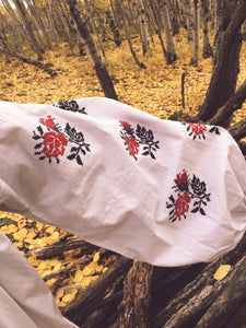 Vintage 1930's Ukrainian Homespun Cotton Embroidered Dress (Vyshyvanka)