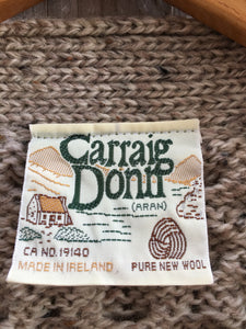 Vintage 90's Irish Aran Wool Knit Cardigan ("Men's" XL)