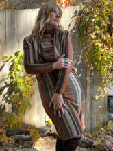 Load image into Gallery viewer, Vintage 80&#39;s Pumpkin Spice Striped Wool Shift Dress