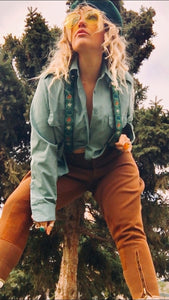 Vintage 90's Sage Military-Style Shirt