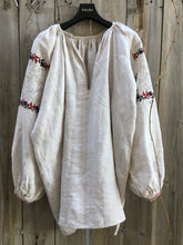 Load image into Gallery viewer, Vintage 30&#39;s Ukrainian Hemp Linen Embroidered &amp; Lace Dress (Vyshyvanka)