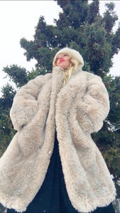 Vintage 80's Reversible Faux Fur Coat