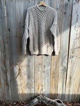 Load image into Gallery viewer, Vintage 90&#39;s Irish Aran Wool Knit Sweater in Oatmeal