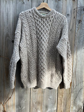 Load image into Gallery viewer, Vintage 90&#39;s Irish Aran Wool Knit Sweater in Oatmeal
