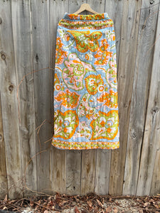 Vintage 60's Statement Floral Quilted Hostess Skirt